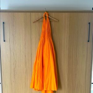 J Crew Vibrant Marigold Halter Dress